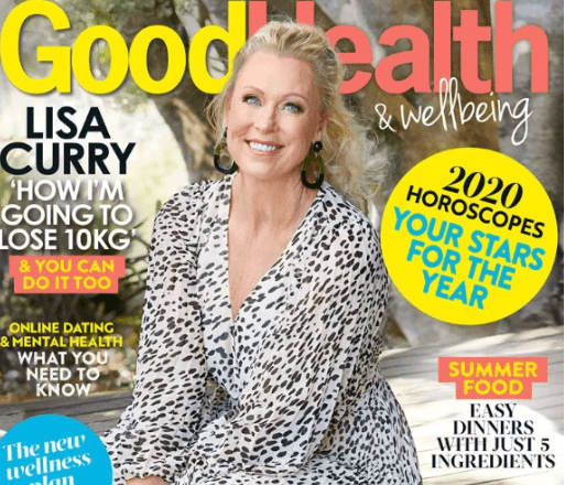 Lisa Curry on the cover of Good Health magazine.